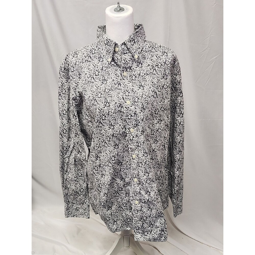 Chaps mens  western cowboy paisley reverse fabric button up shirt SZ M EUC